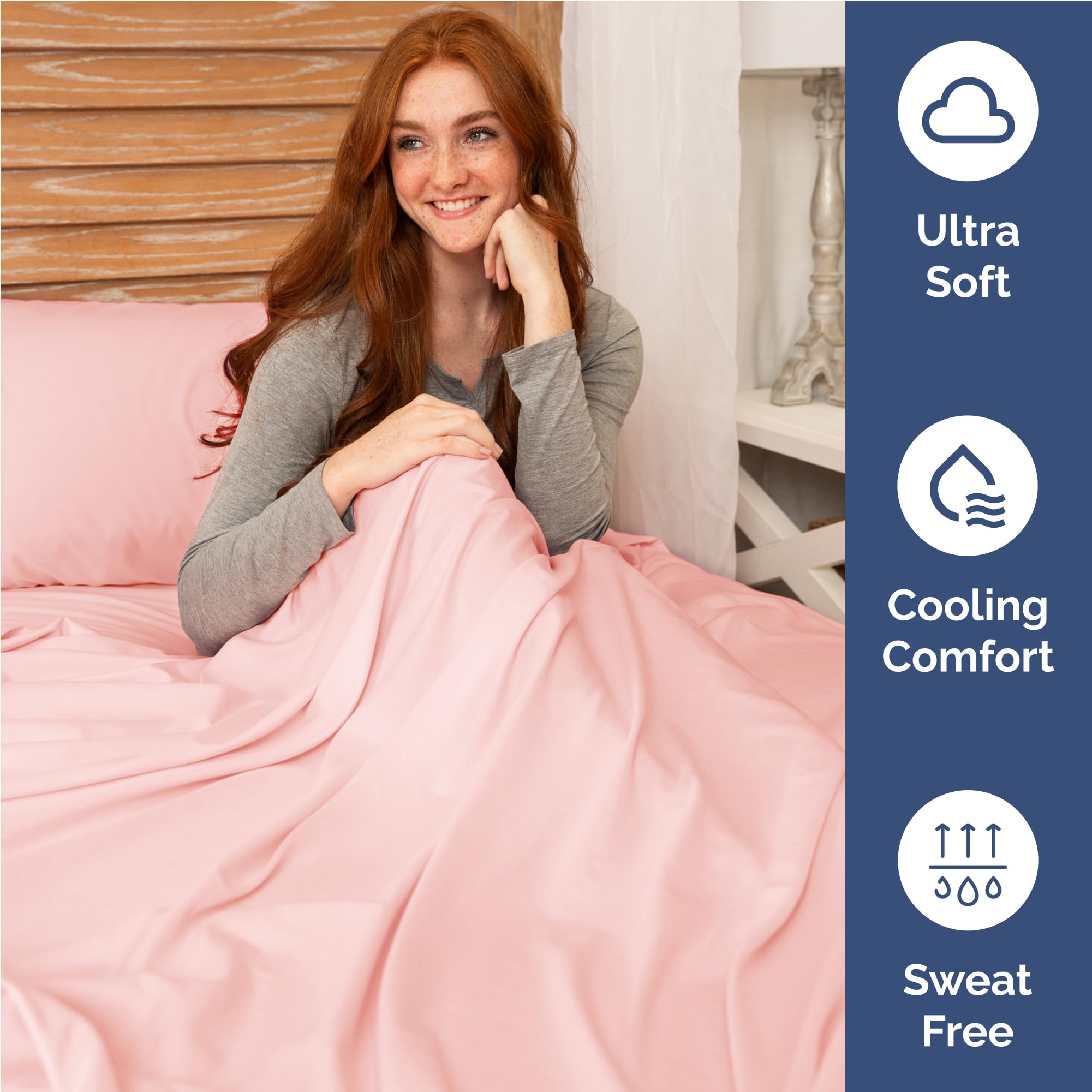CGK Unlimited pillowcases arranged on bed highlighting smooth finish and comfort benefit
