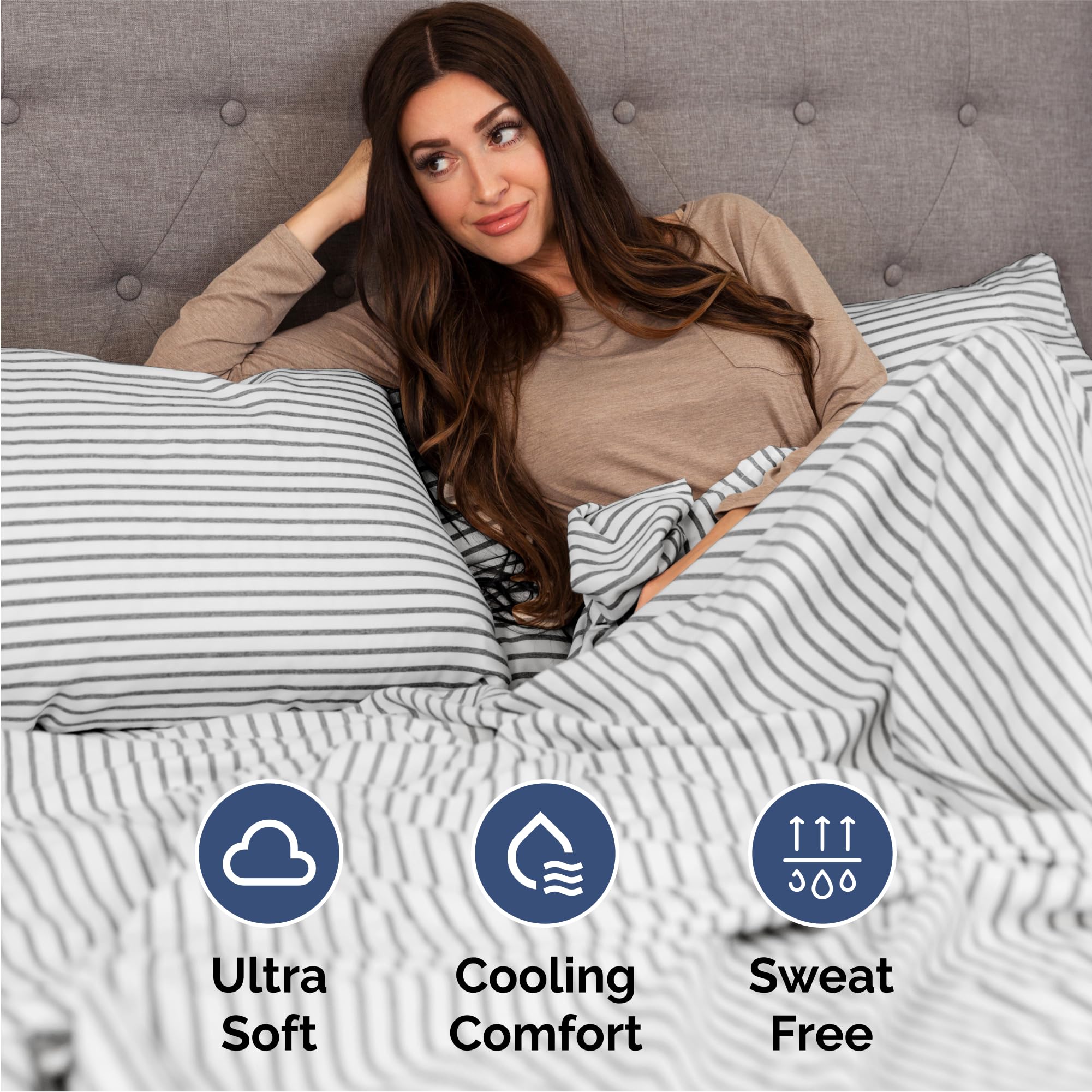 CGK Unlimited pillowcases stacked to show size and soft finish for comfortable sleep benefit