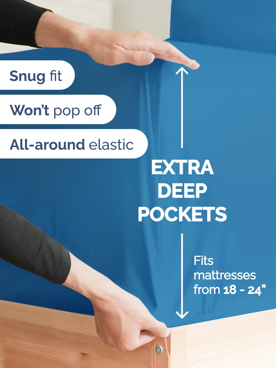 CGK Unlimited oversized pillowcase stack showing roomy closure for plush pillows