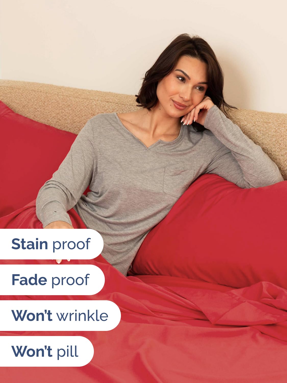 CGK Unlimited four pillowcases arranged indicating extra pillow protection