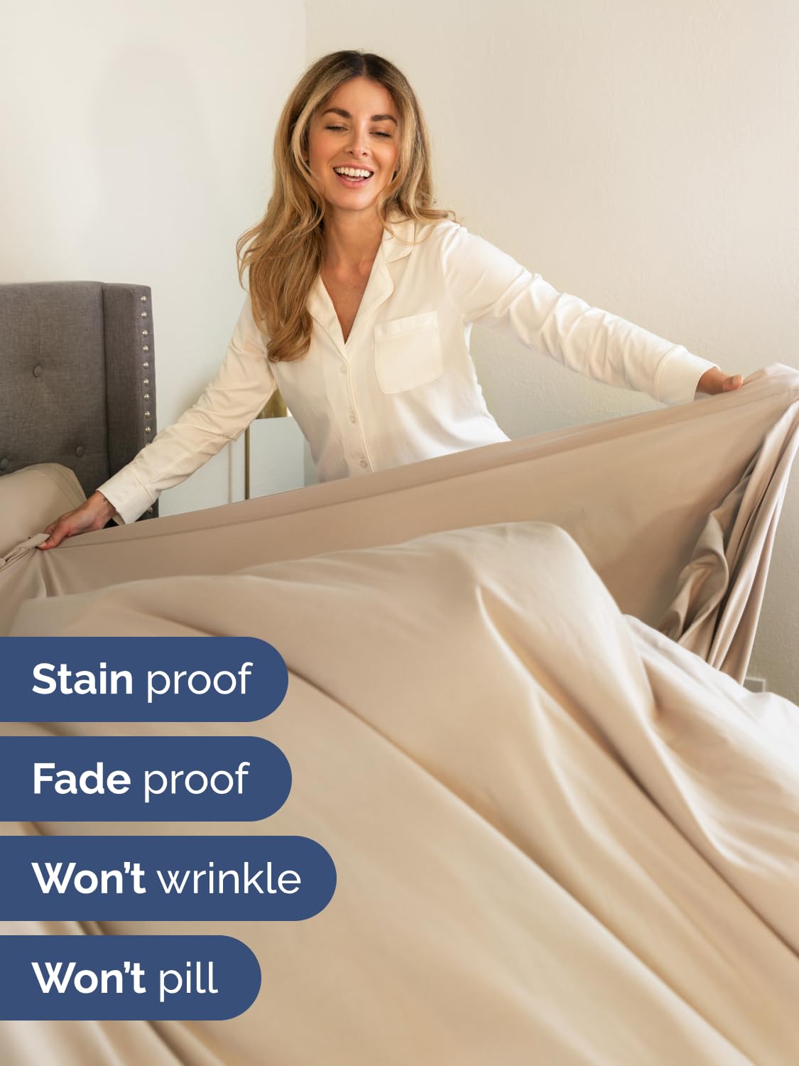 CGK Unlimited oversized pillowcase on pillow highlighting generous fit benefit
