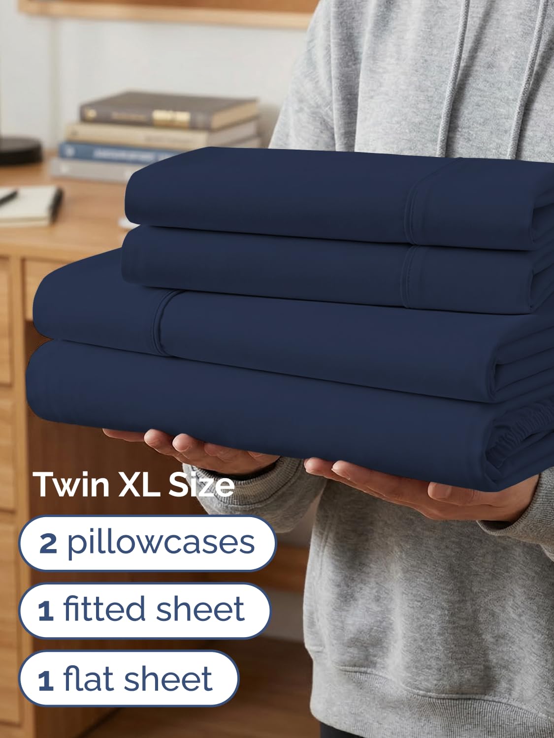 CGK Unlimited two pillowcases stacked displaying smooth fabric and matching color