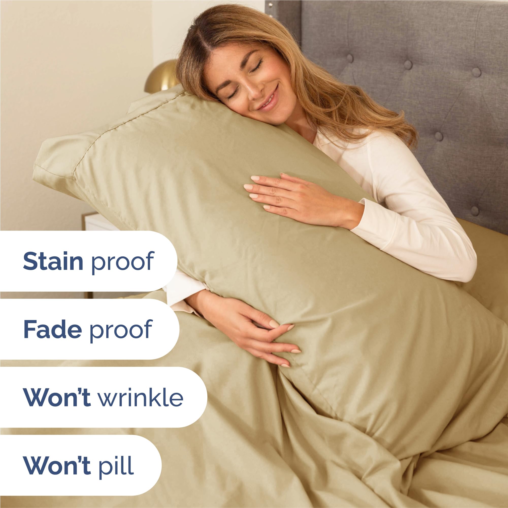 CGK Unlimited four pillowcases stacked to show matching set and plush comfort