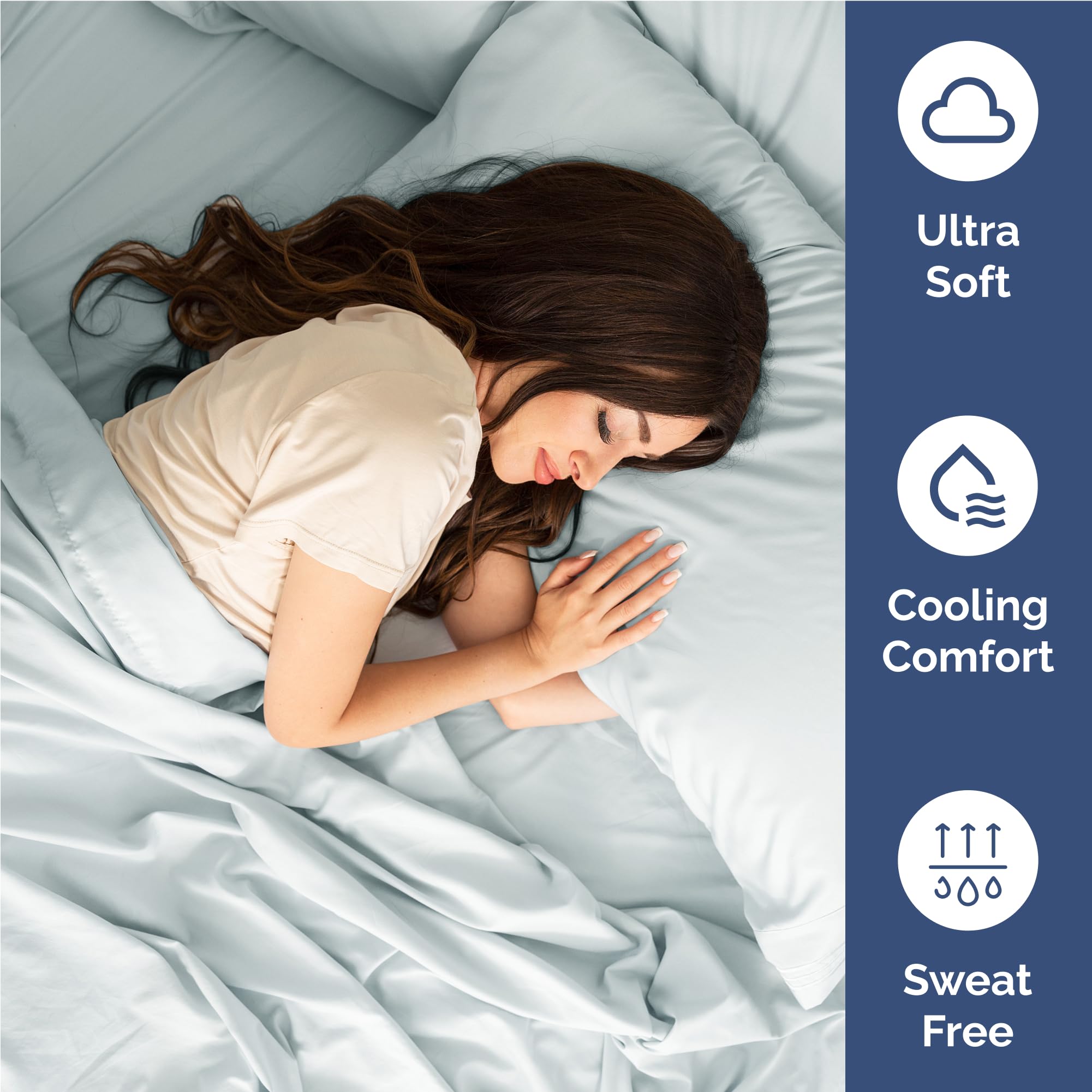 CGK Unlimited two pillowcases stacked, illustrating smooth feel and matching color