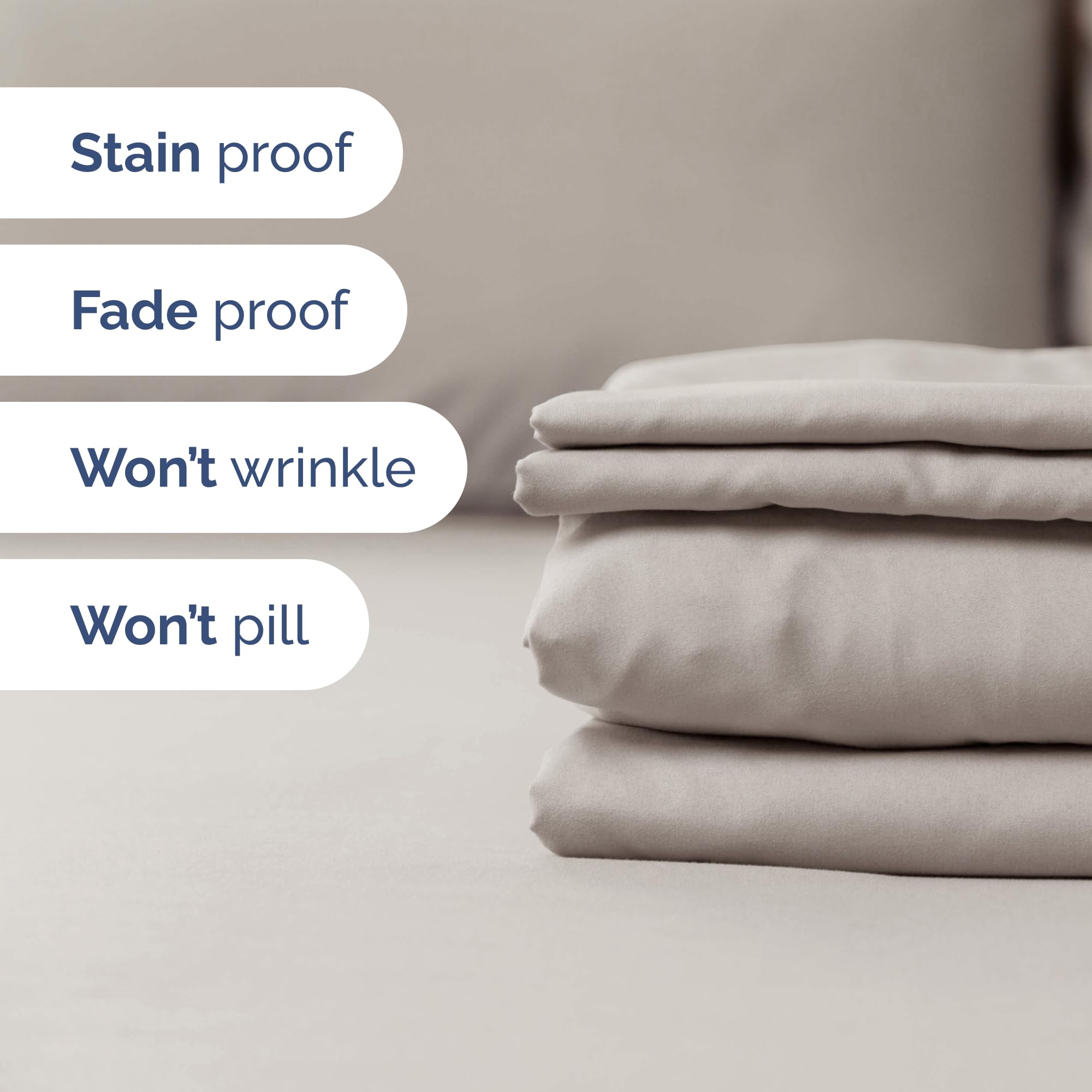 CGK Unlimited stacked pillowcases matching sheets for coordinated bedroom style