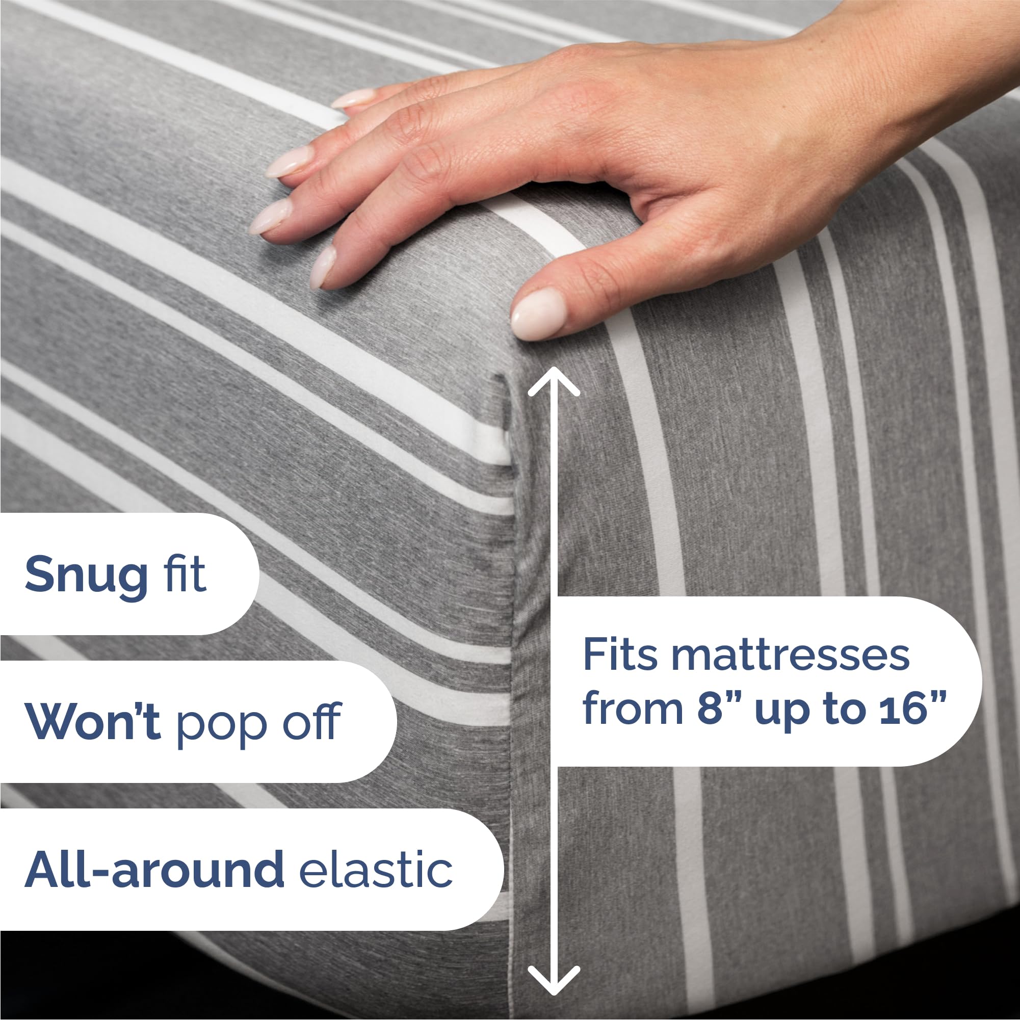 CGK Unlimited flat sheet spread on a queen bed showing full coverage and neat drape