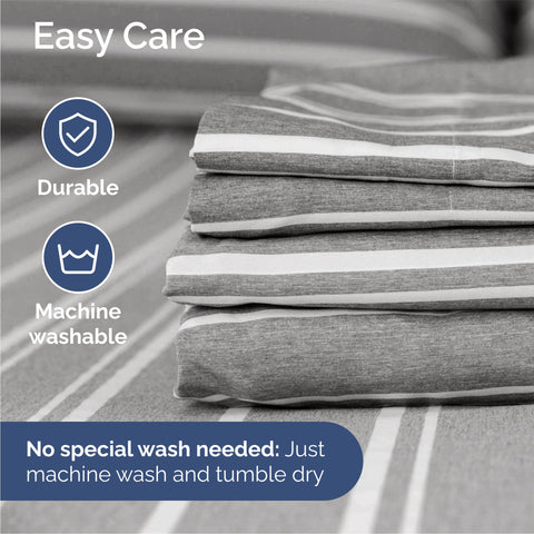 CGK Unlimited fitted sheet on mattress showing scale for up to 16-inch depth and snug hold