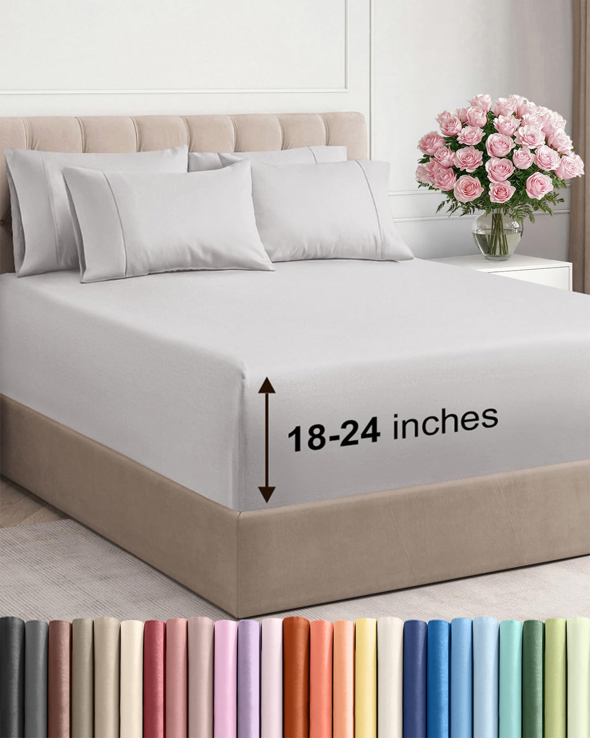 CGK Unlimited front packaging of queen sheet set shows neat, modern styling and ease of choice