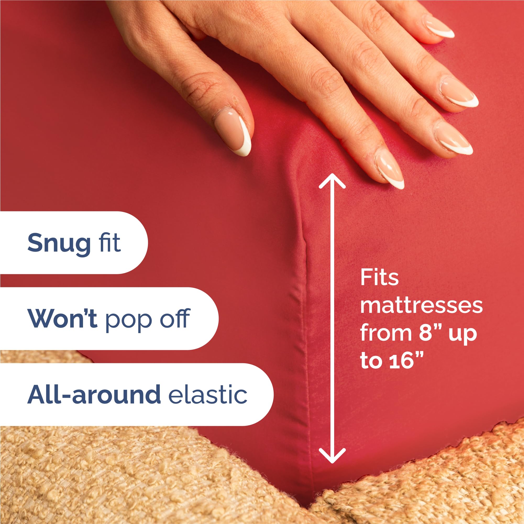 CGK Unlimited two red pillowcases folded neatly showcasing soft feel and finish
