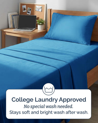 Demonstration of CGK Unlimited deep pocket fitted sheet stretched over a tall mattress for secure fit