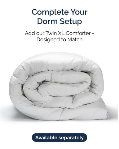 Comparison of CGK Unlimited fitted sheet on a mattress to show true Twin XL sizing advantage