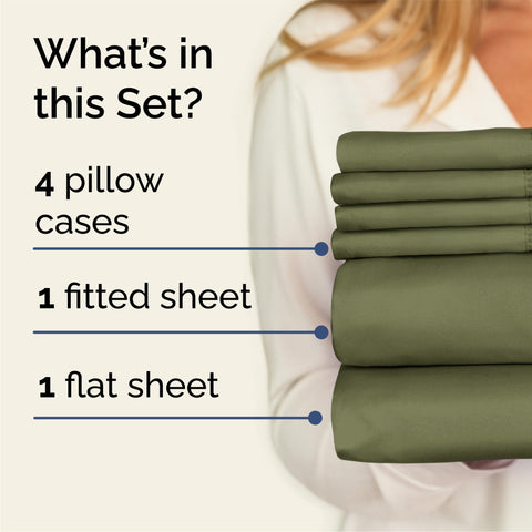 CGK Unlimited flat sheet spread in sage showing smooth drape and color