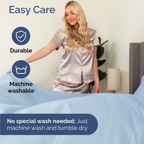 CGK Unlimited fitted sheet on mattress showing fit up to 16-inch depth