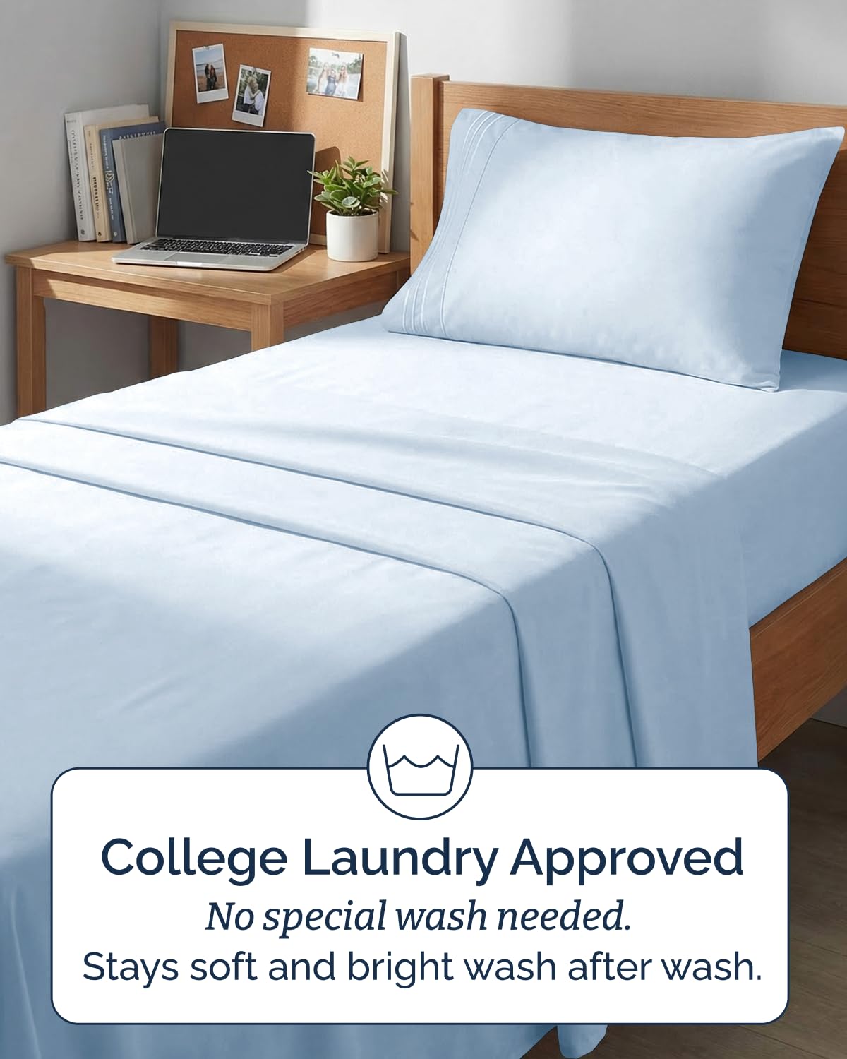 CGK Unlimited sheet on mattress to show scale and true Twin XL length fit