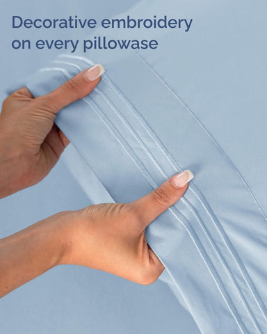 CGK Unlimited sheets on mattress scale demonstrating Twin XL length and depth fit