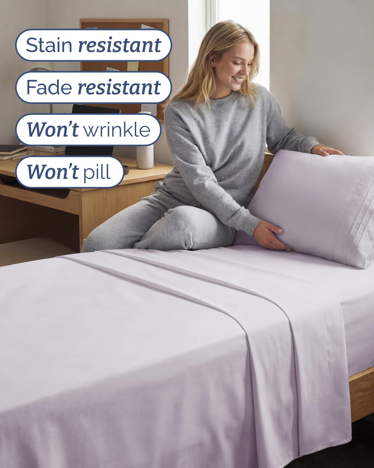 CGK Unlimited fitted sheet on mattress showing deep pockets fitting up to 16 inches