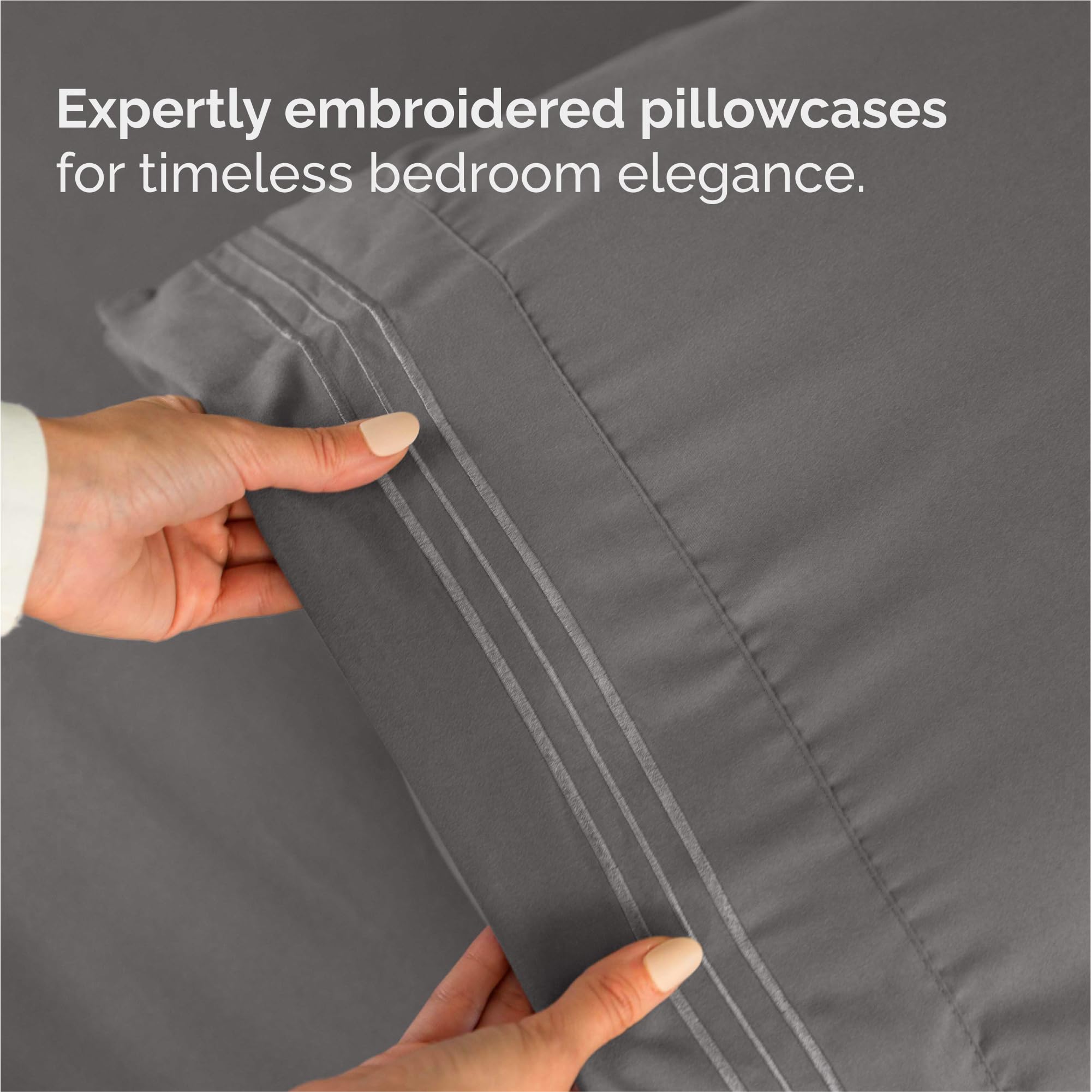 CGK Unlimited elastic edge close-up showing snug hold and reduced slipping for peaceful sleep