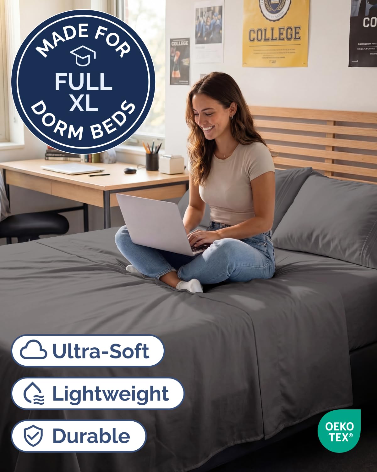 CGK Unlimited fitted sheet corner close-up demonstrating secure deep-pocket fit