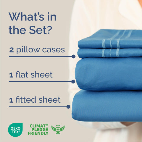 CGK Unlimited flat sheet spread on Cal King bed showing full coverage and drape