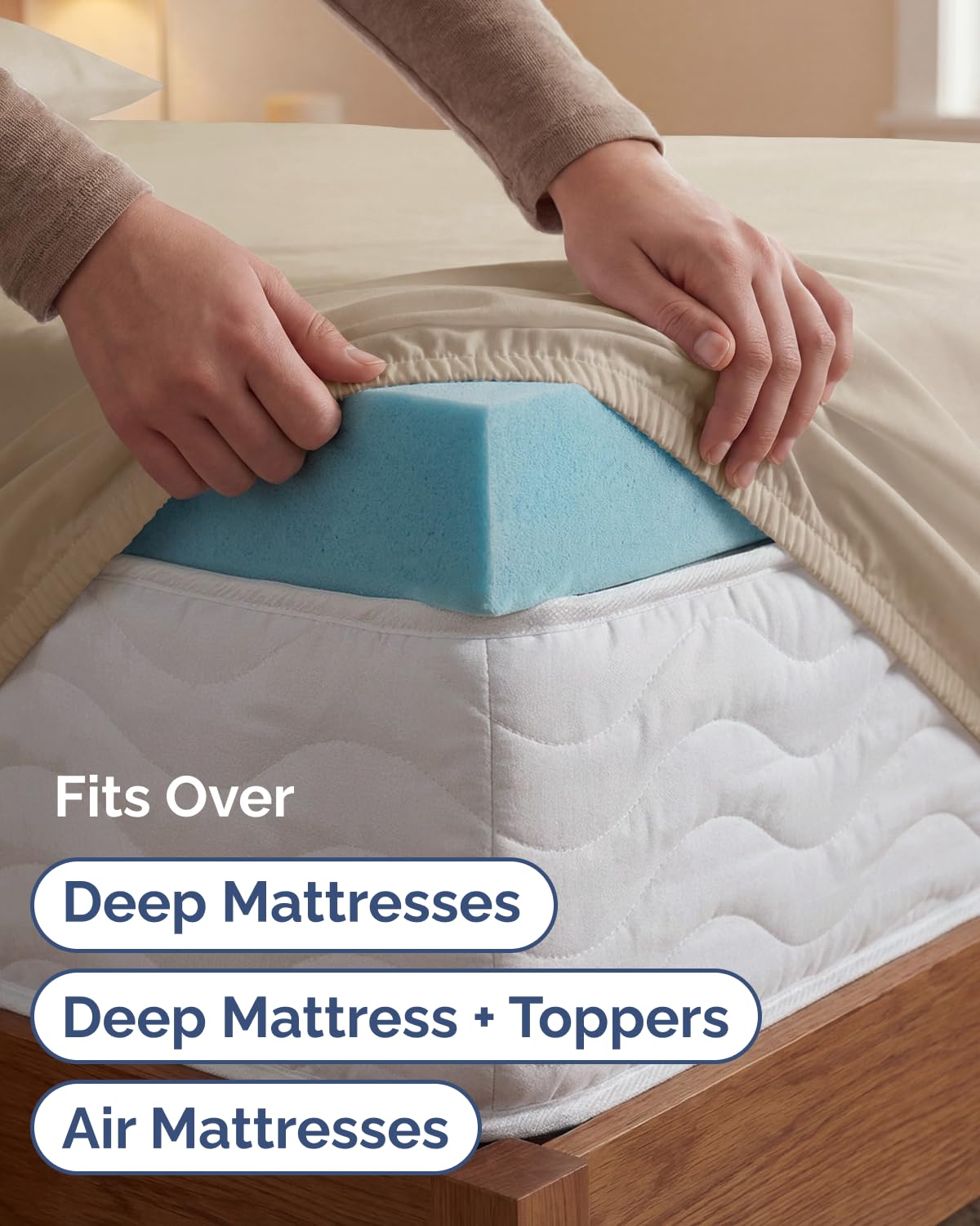 CGK Unlimited sheet set styled on a dorm bed demonstrating tidy look