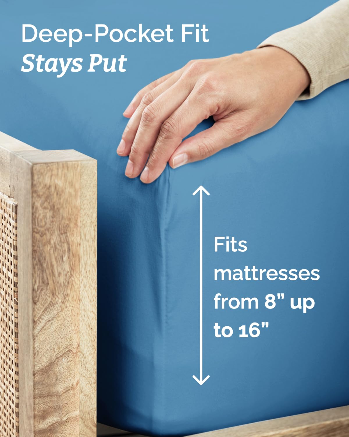 CGK Unlimited sheets on a made bed demonstrating neat fit and aesthetic appeal