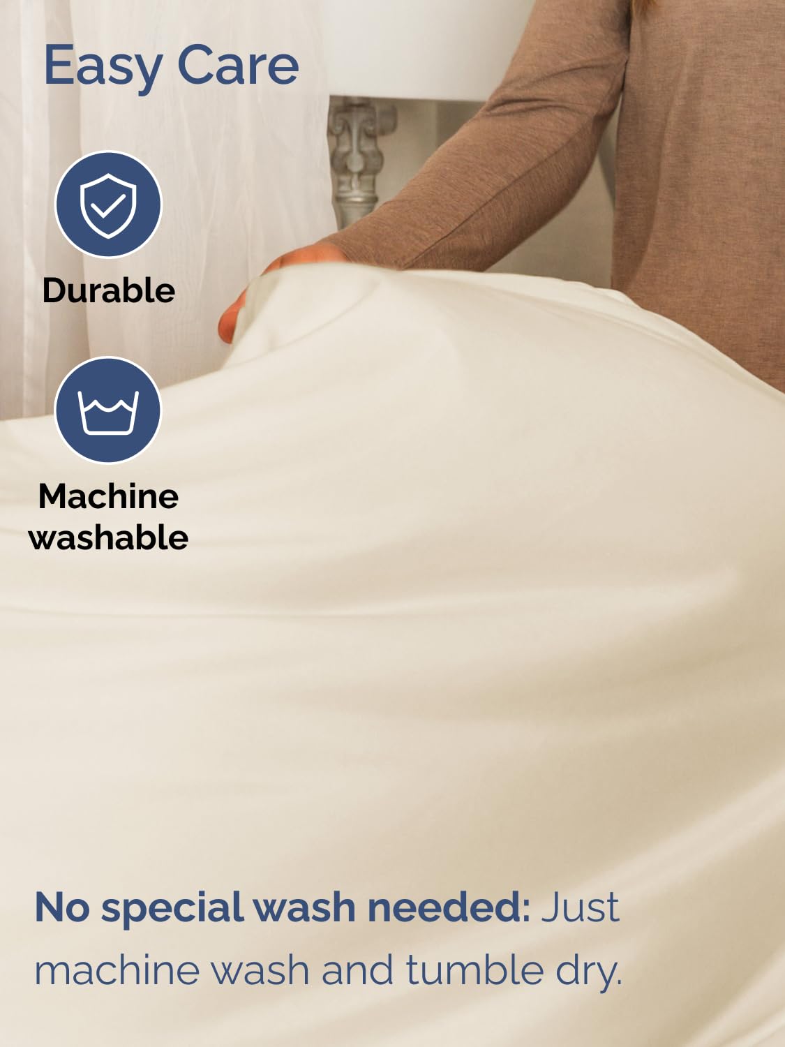 CGK Unlimited sheet set on a pillow-top mattress illustrating compatibility with toppers