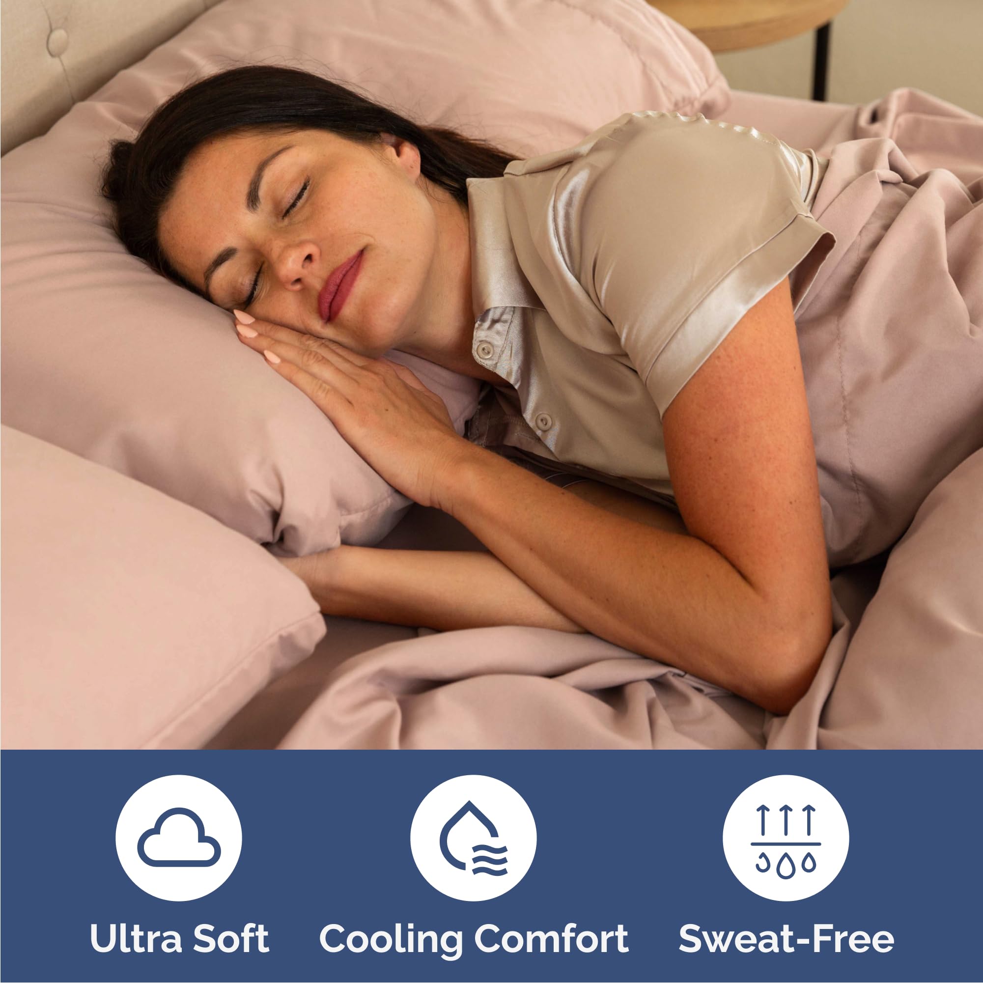 CGK Unlimited pillowcase texture close-up showing silky soft finish and comfort