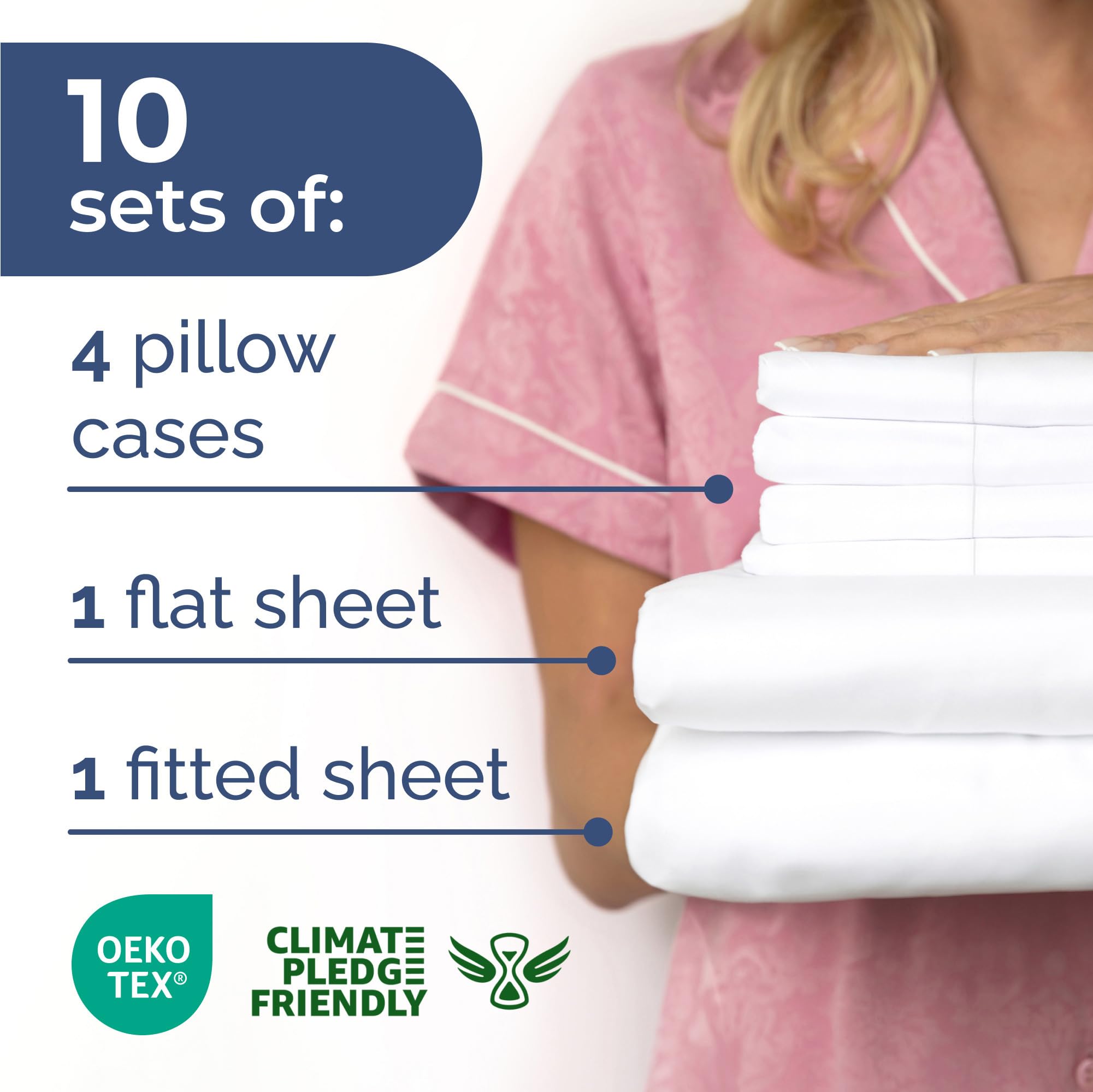 CGK Unlimited folded sheet set flat-lay showing tidy storage benefit