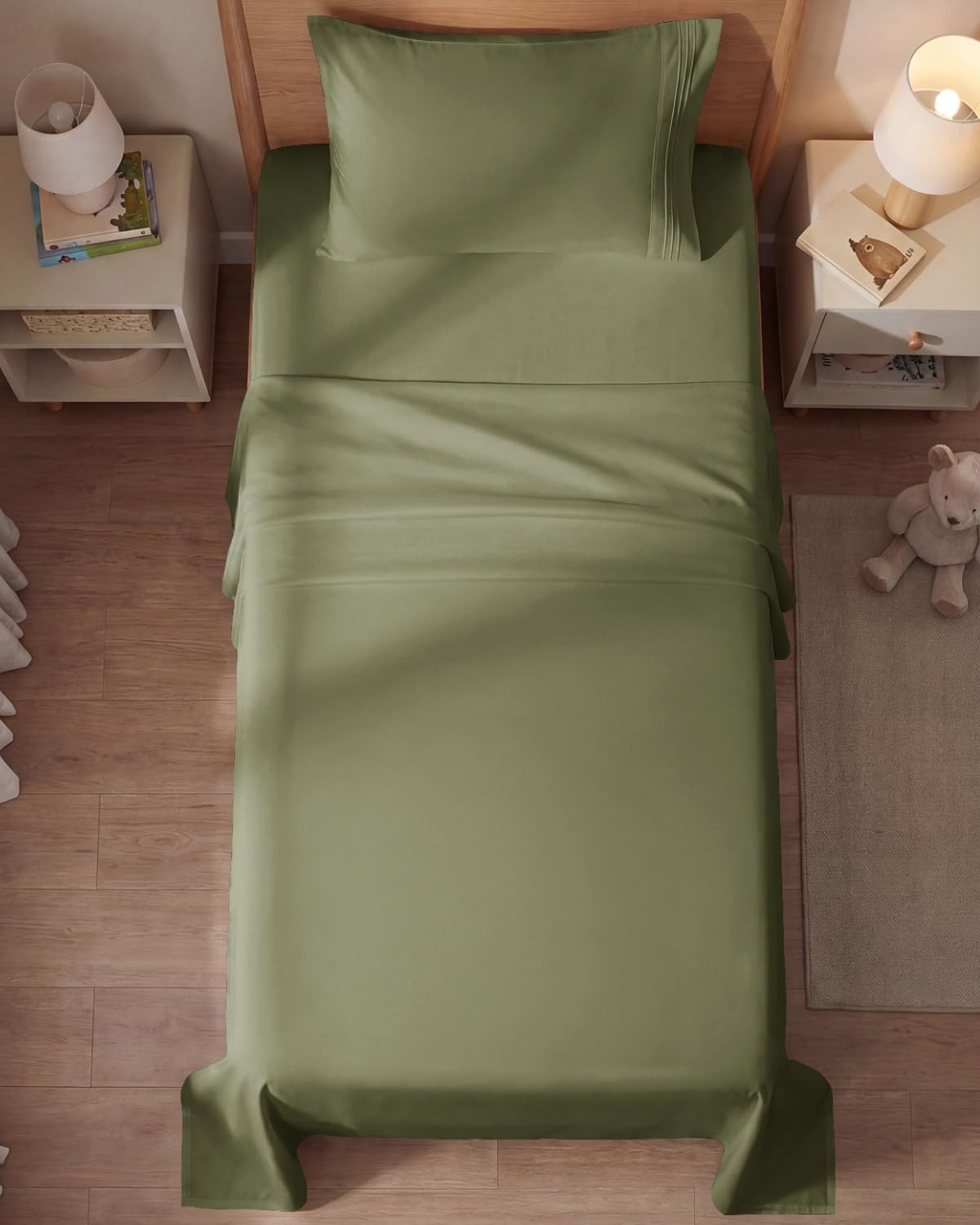 CGK Unlimited sheets installed in RV bedroom demonstrating space-saving comfort
