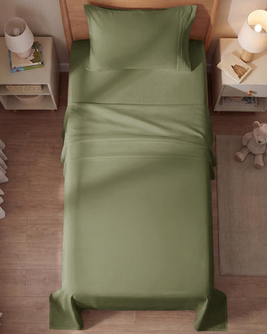 CGK Unlimited sheets installed in RV bedroom demonstrating space-saving comfort