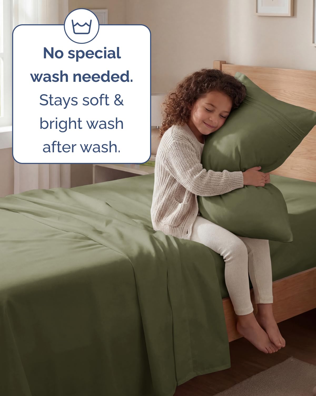 CGK Unlimited sheets styled on bedroom mattress conveying calm decor