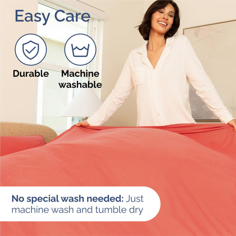 CGK Unlimited fitted sheet on mattress illustrating fit on 16-inch depth