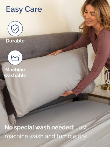 CGK Unlimited fitted sheet depth next to ruler showing 21-inch pocket