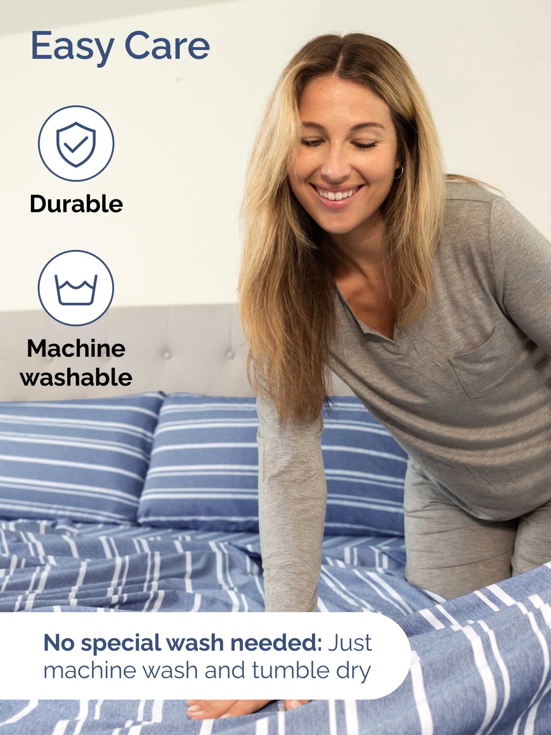 CGK Unlimited fitted sheet on tall mattress showing extra deep pocket benefit