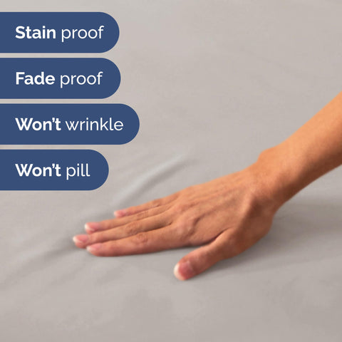 CGK Unlimited short queen fitted sheet on mattress comparing 60x75 scale