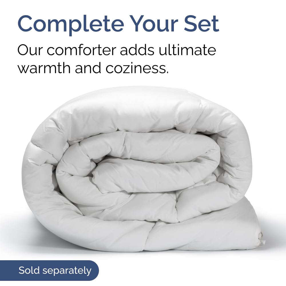 CGK Unlimited fitted sheet measured with tape showing 21 inch pocket depth for deep mattresses