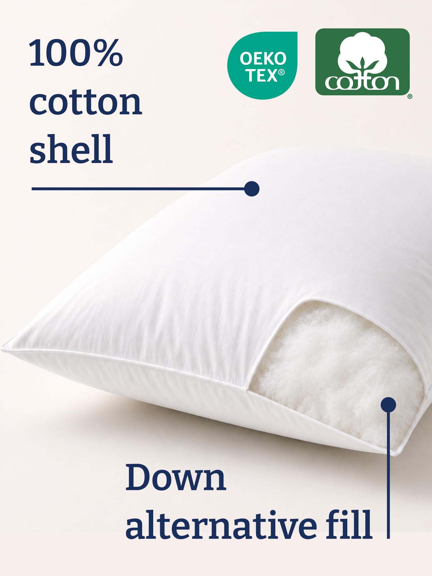 CGK Unlimited pillow next to ruler illustrating 20 by 30 inch queen size accuracy