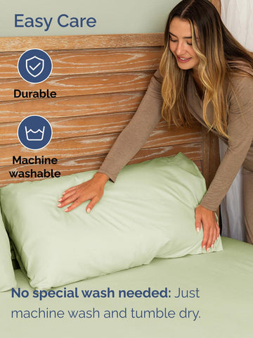 CGK Unlimited ruler beside fitted sheet showing 21-inch pocket depth benefit