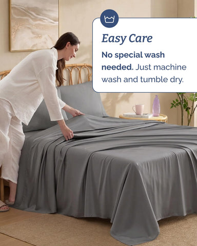 CGK Unlimited sheets on mattress with ruler showing fit up to 18-inch mattress