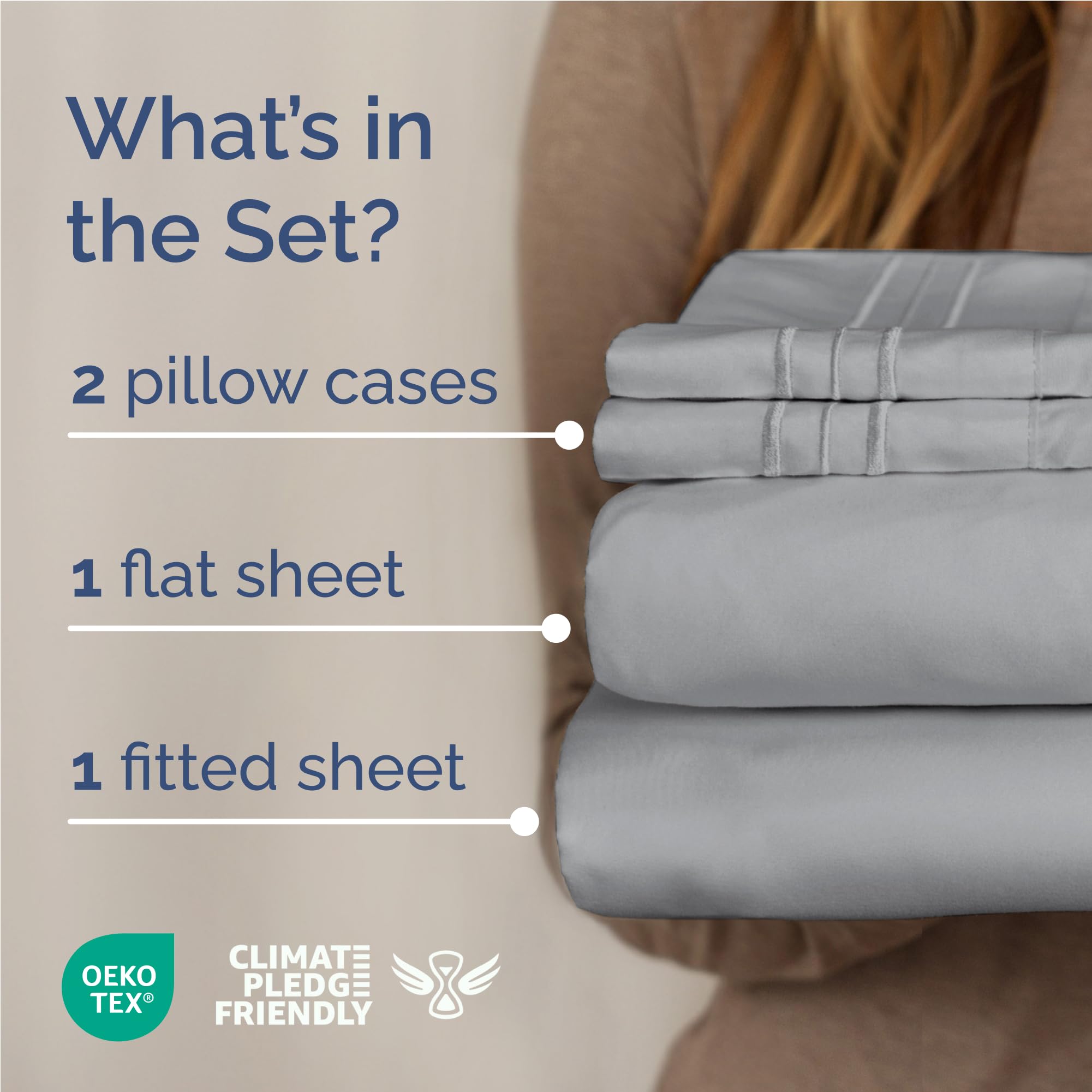 CGK Unlimited steel blue flat sheet spread on bed showing calm color