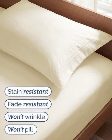 CGK Unlimited fitted sheet on mattress showing 16-inch pocket benefit