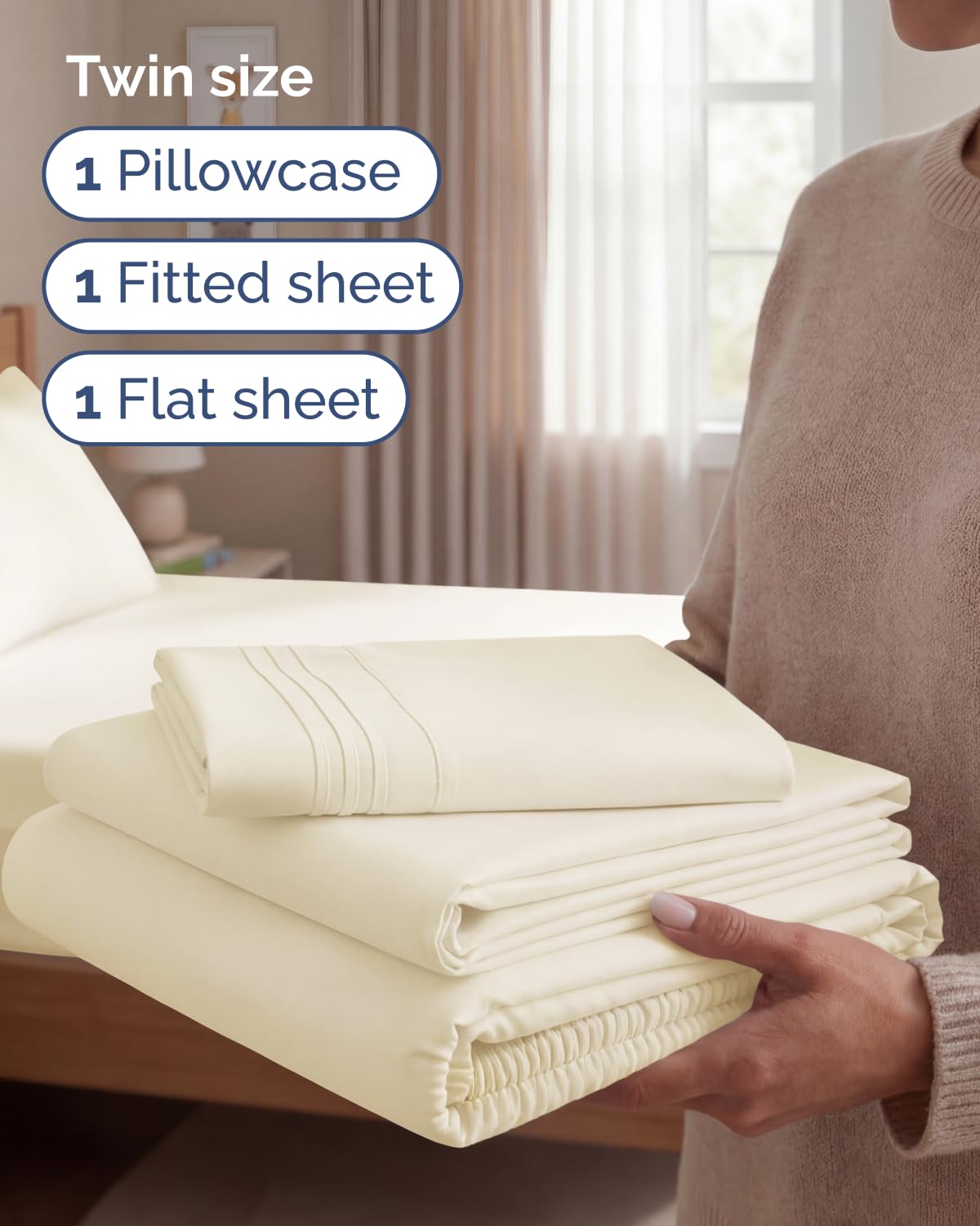 CGK Unlimited flat sheet folded neatly illustrating wrinkle-resistant benefit