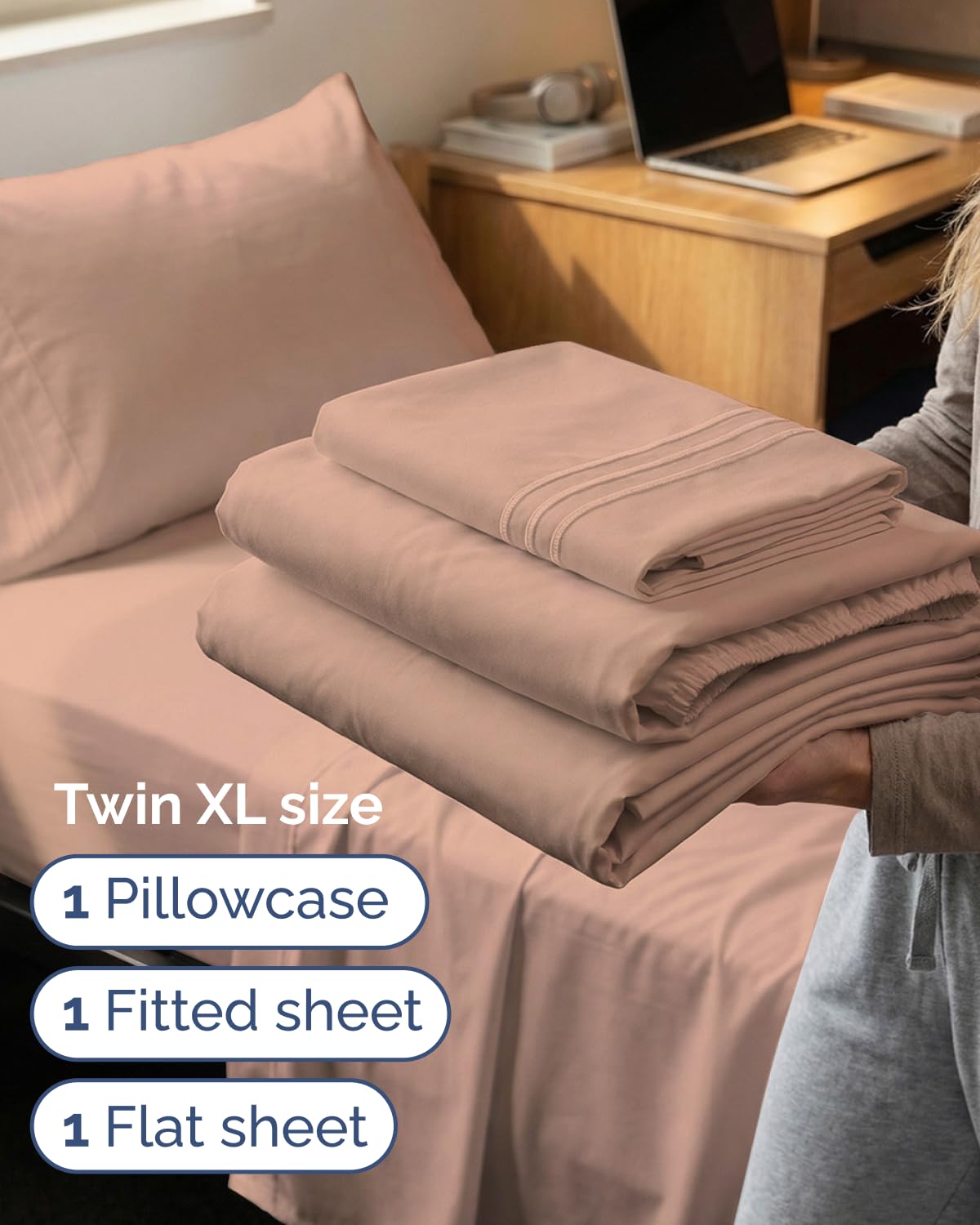 CGK Unlimited flat sheet spread on bed showing full coverage and smooth drape benefit