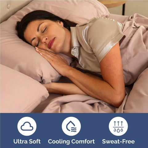 CGK Unlimited two pillowcases stacked to show smooth finish and comfortable support