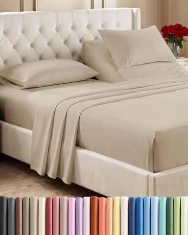 CGK Unlimited front packaging showing wheat-colored sheet set and contents