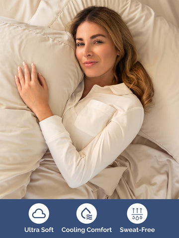 CGK Unlimited sheets on split king mattress showing stable hold benefit