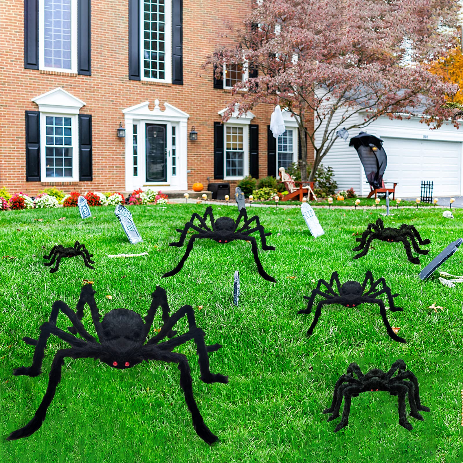 CH HAICHENG spider hanging on porch creating spooky curb appeal