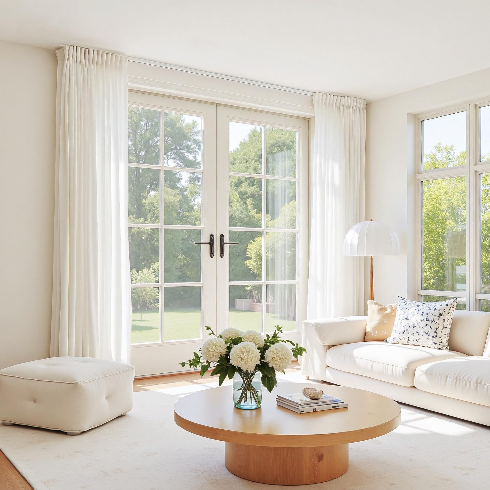ChadMade ceiling-mounted curtains demonstrating smooth sliding action