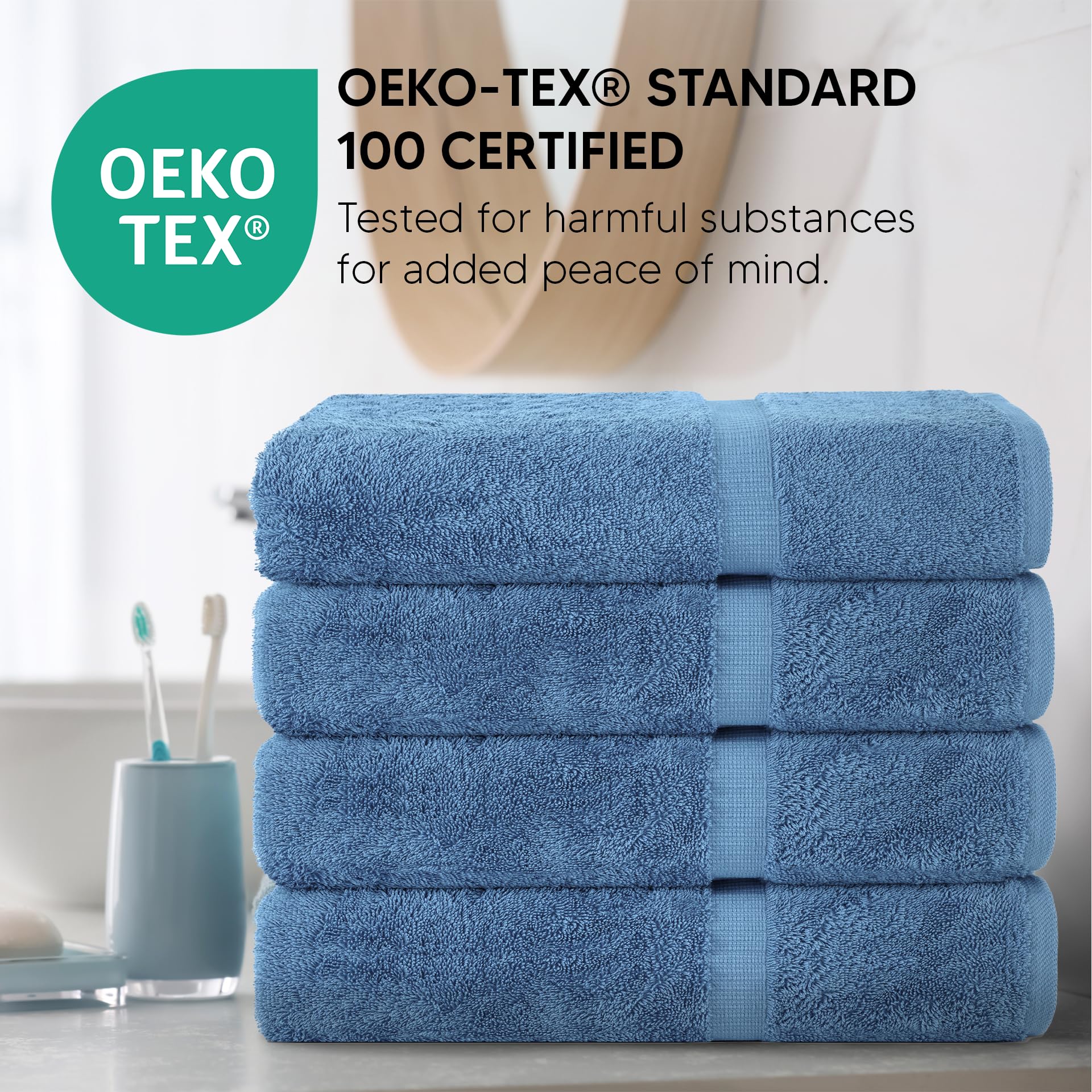 Chakir Turkish Linens towel beside ruler showing 30x60 inch extra-large scale