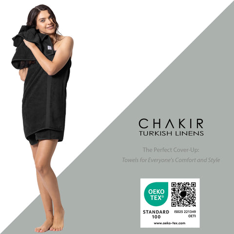 Chakir Turkish Linens towel in a styled bathroom conveying luxury and durability